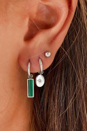 Earrings star with zirkon Silver Stainless Steel h5 Picture3